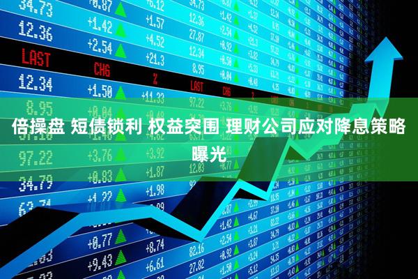 倍操盘 短债锁利 权益突围 理财公司应对降息策略曝光