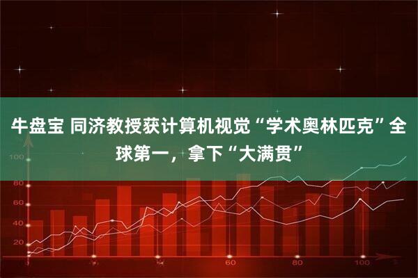 牛盘宝 同济教授获计算机视觉“学术奥林匹克”全球第一，拿下“大满贯”
